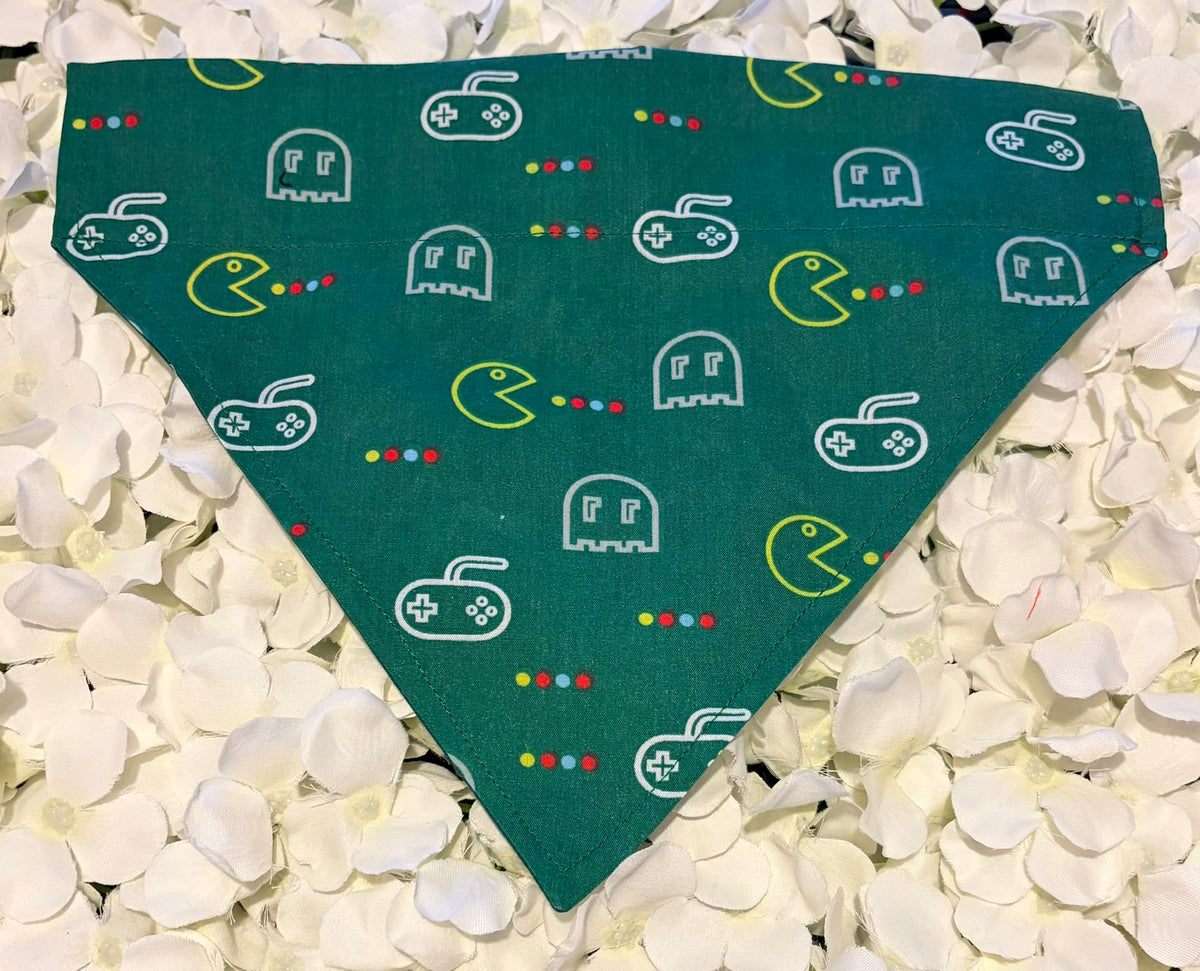 Green Retro Pac-Man Bandana - Large