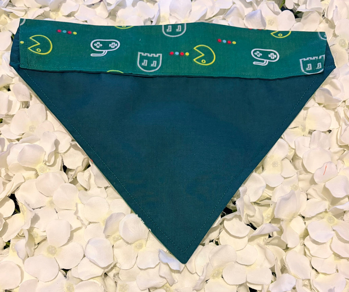 Green Retro Pac-Man Bandana - Large
