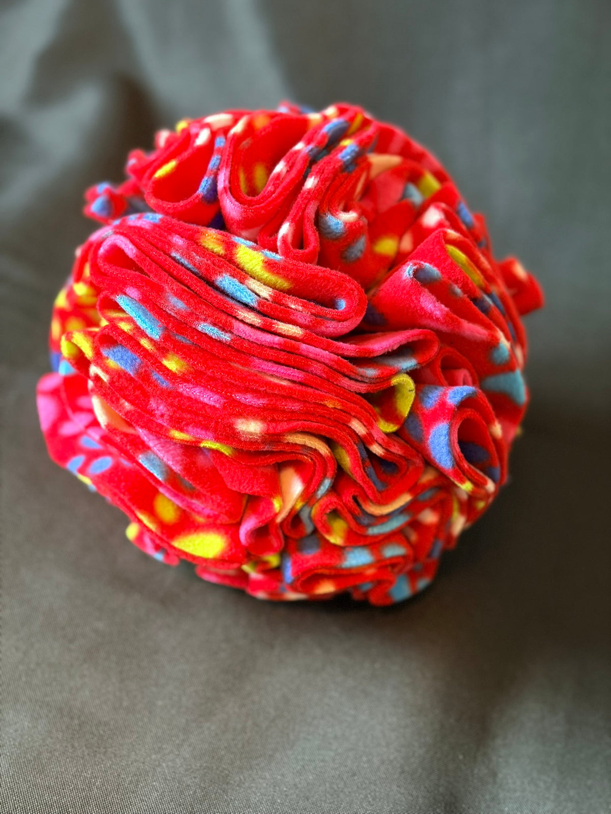 Snuffle Ball - Red Multicoloured Paw Print