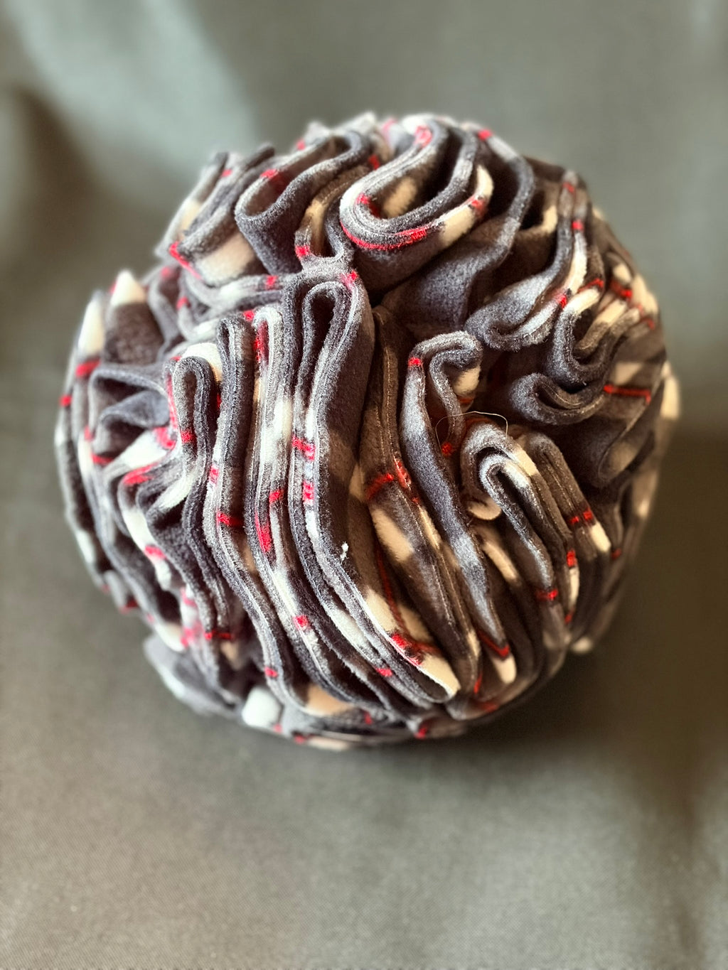 Snuffle Ball - Black, White and Red Check