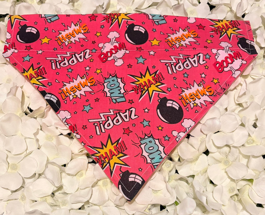Pink Pow Boom Bandana - Large
