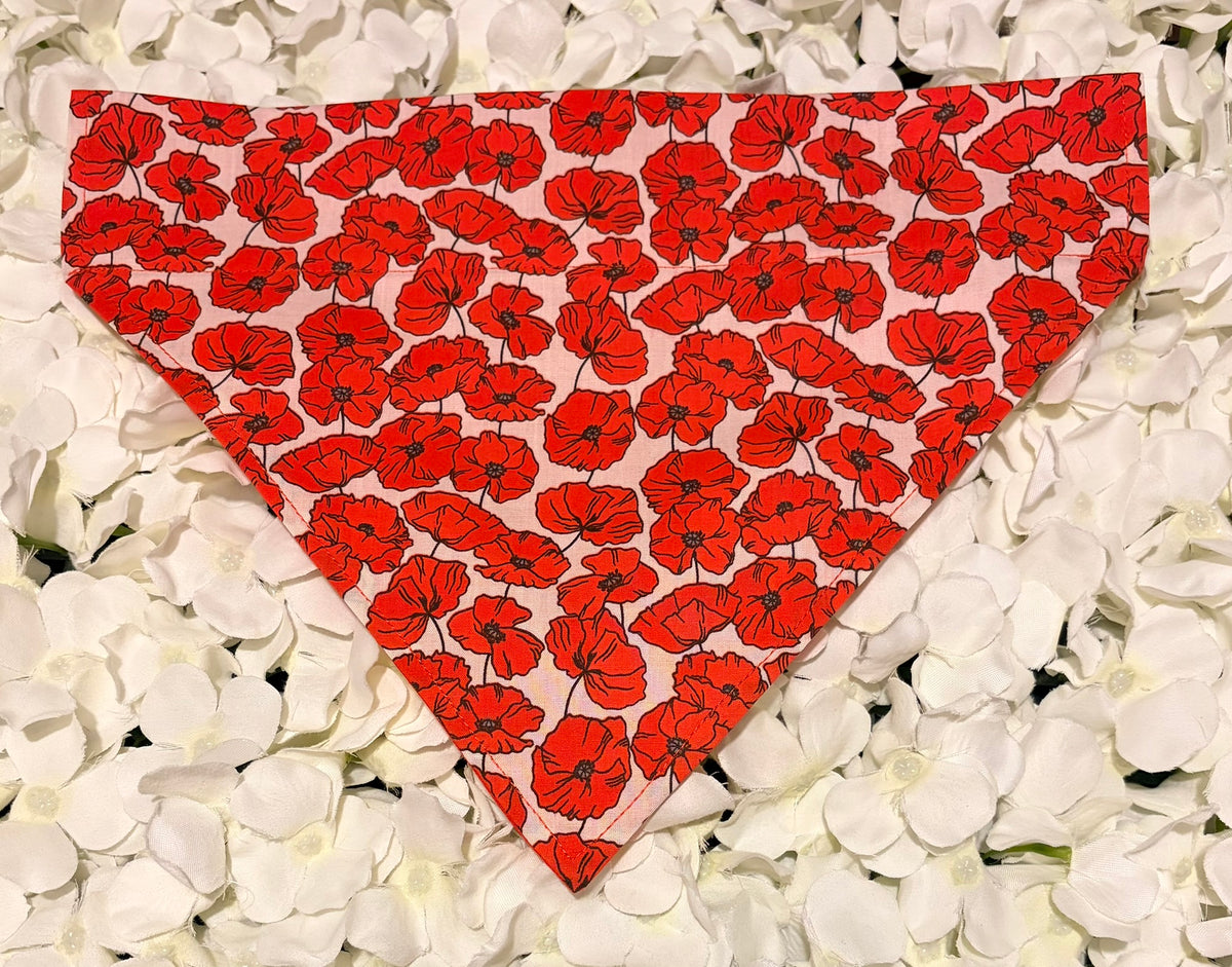 Red Poppy Bandana - Large