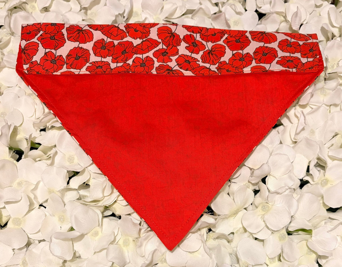 Red Poppy Bandana - Large
