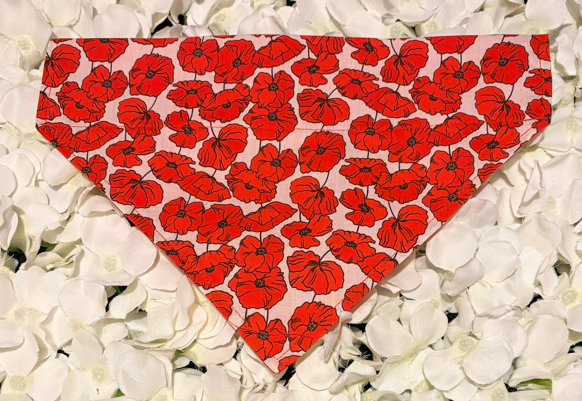 Red Poppy Bandana - Medium