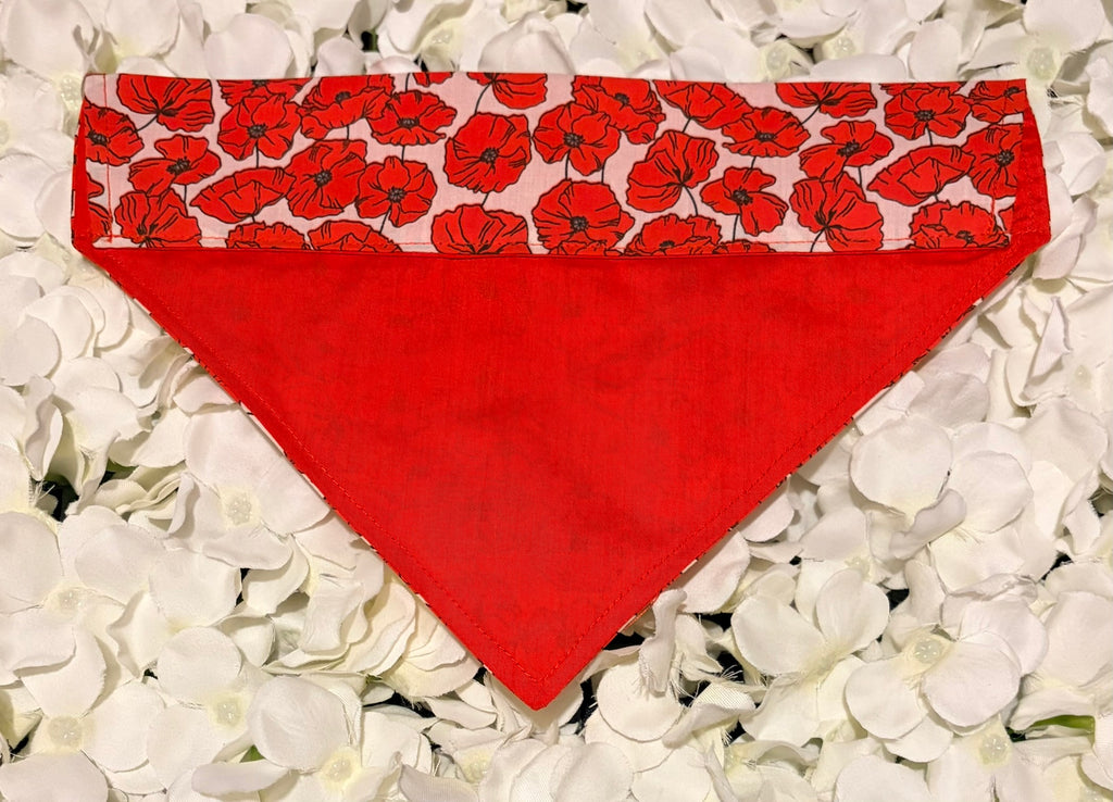 Red Poppy Bandana - Medium