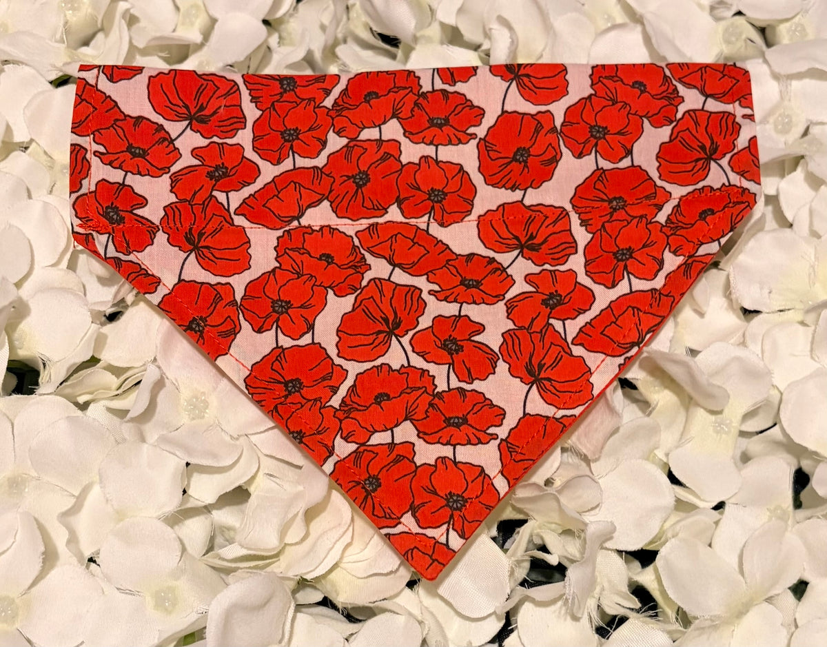Red Poppy Bandana - Small
