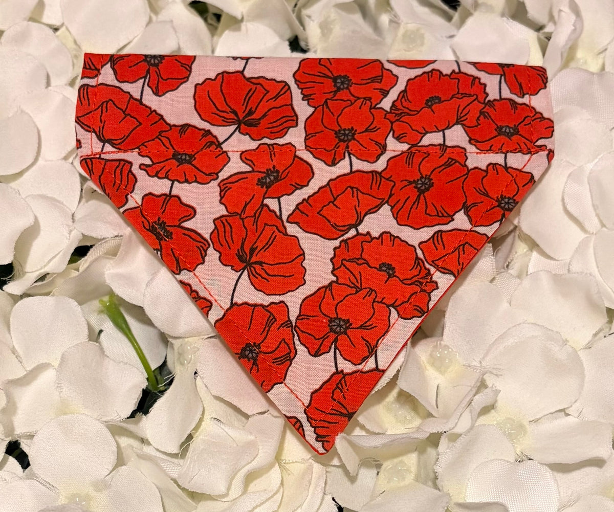 Red Poppy Bandana - Extra Small