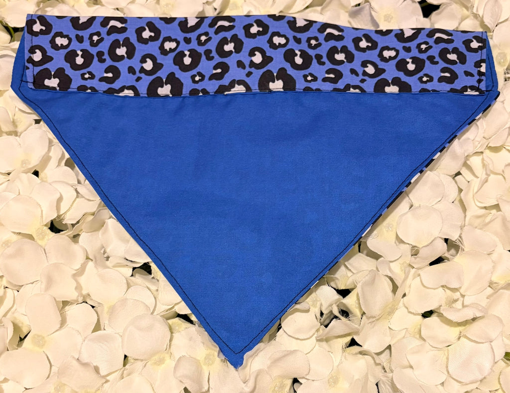 Blue Animal Print Bandana - Large