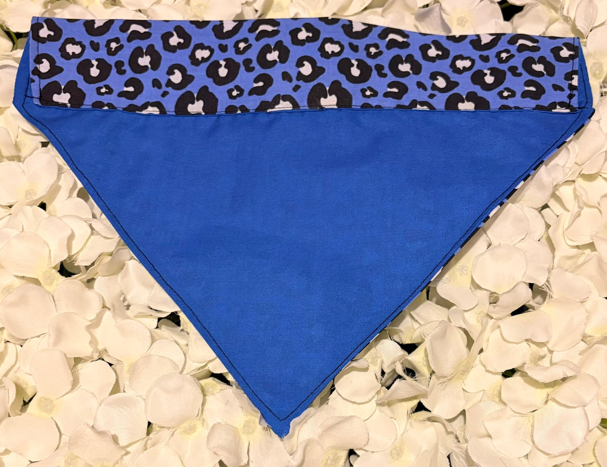 Blue Animal Print Bandana - Large