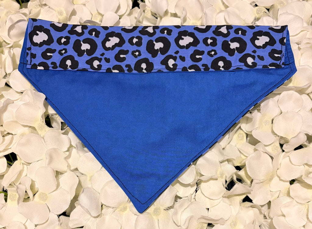 Blue Animal Print Bandana - Medium