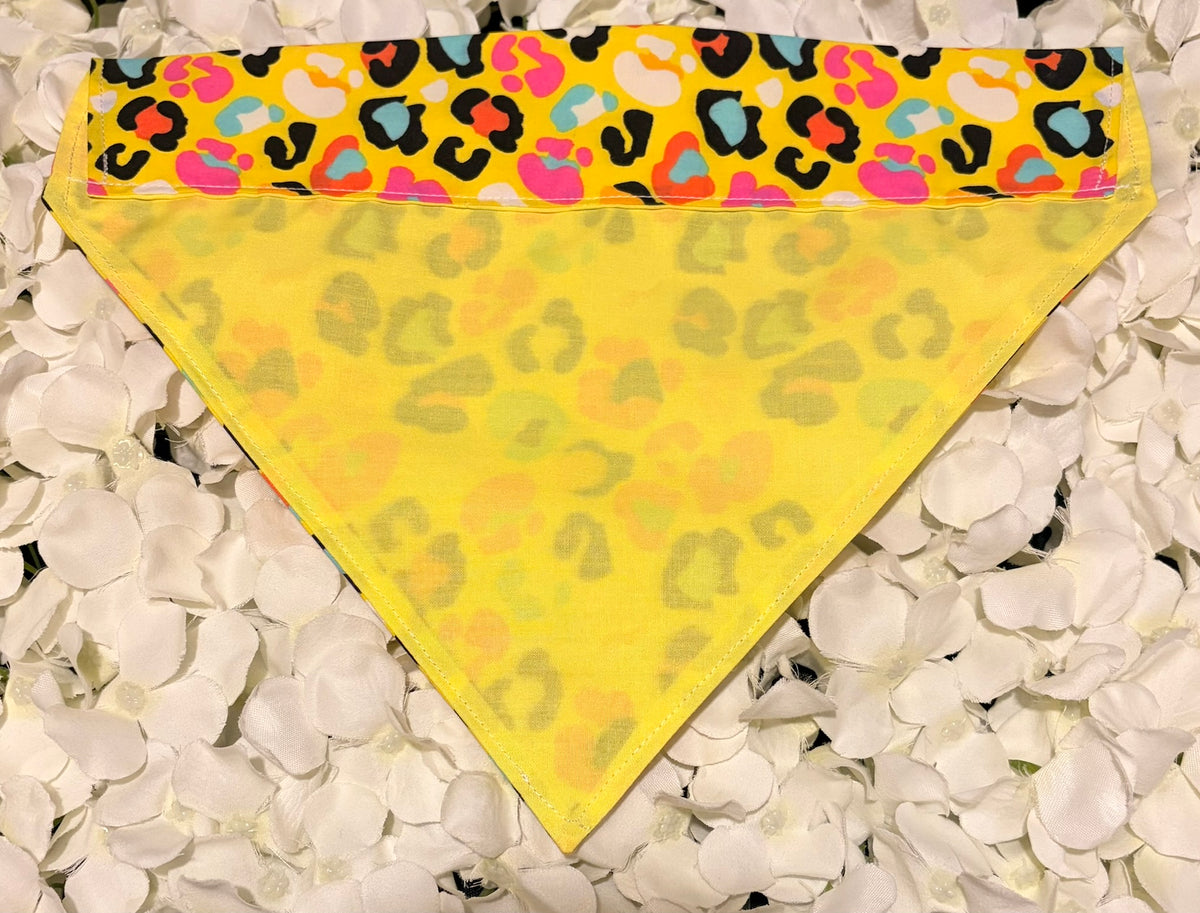 Yellow Animal Print Bandana - Large
