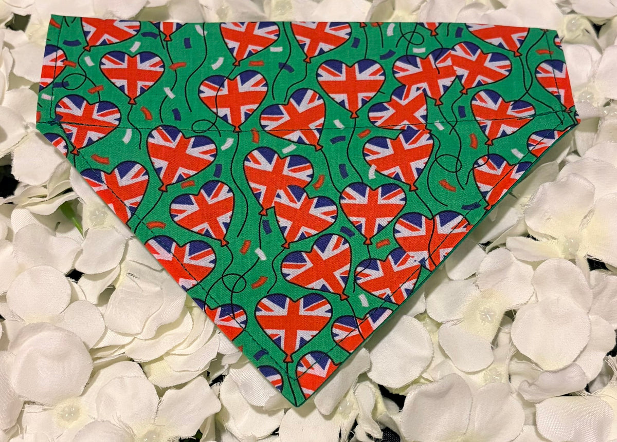 Green Union Flag Balloon Bandana - Small