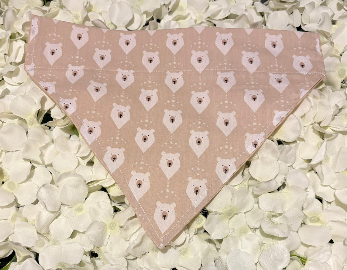 Beige Bears Bandana - Large