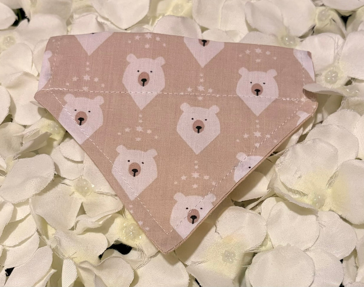 Beige Bears Bandana - Extra Small