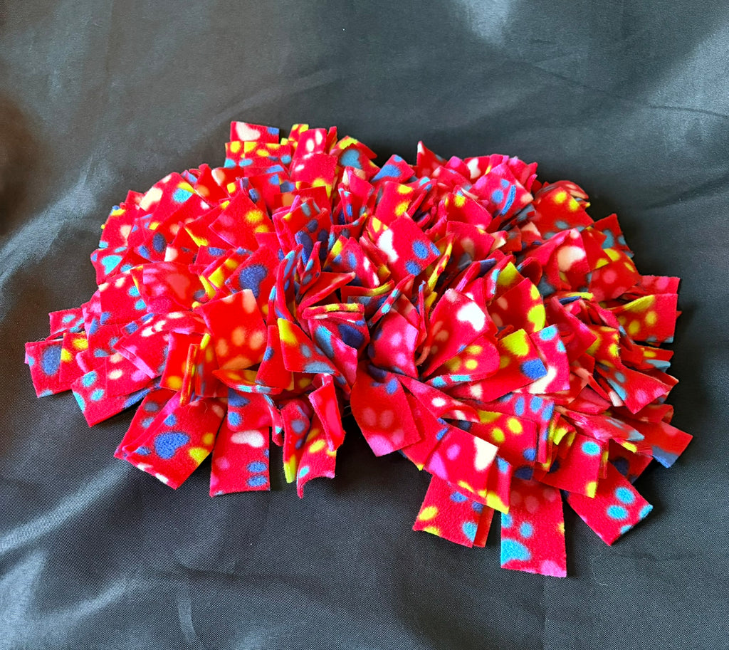 Red Multicoloured Paw Print Snuffle Mat - Medium
