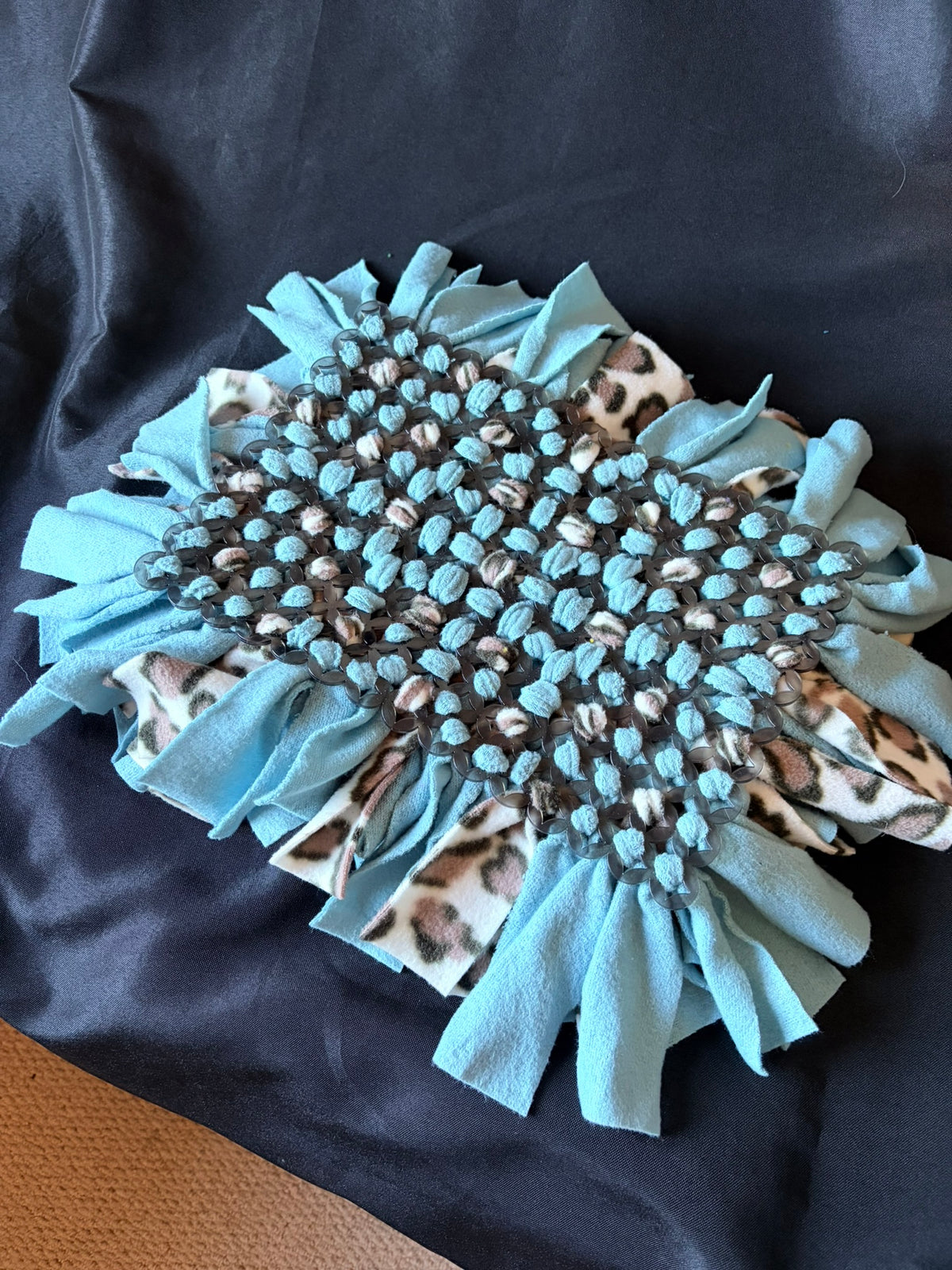 Teal and Animal Print Snuffle Mat - Medium