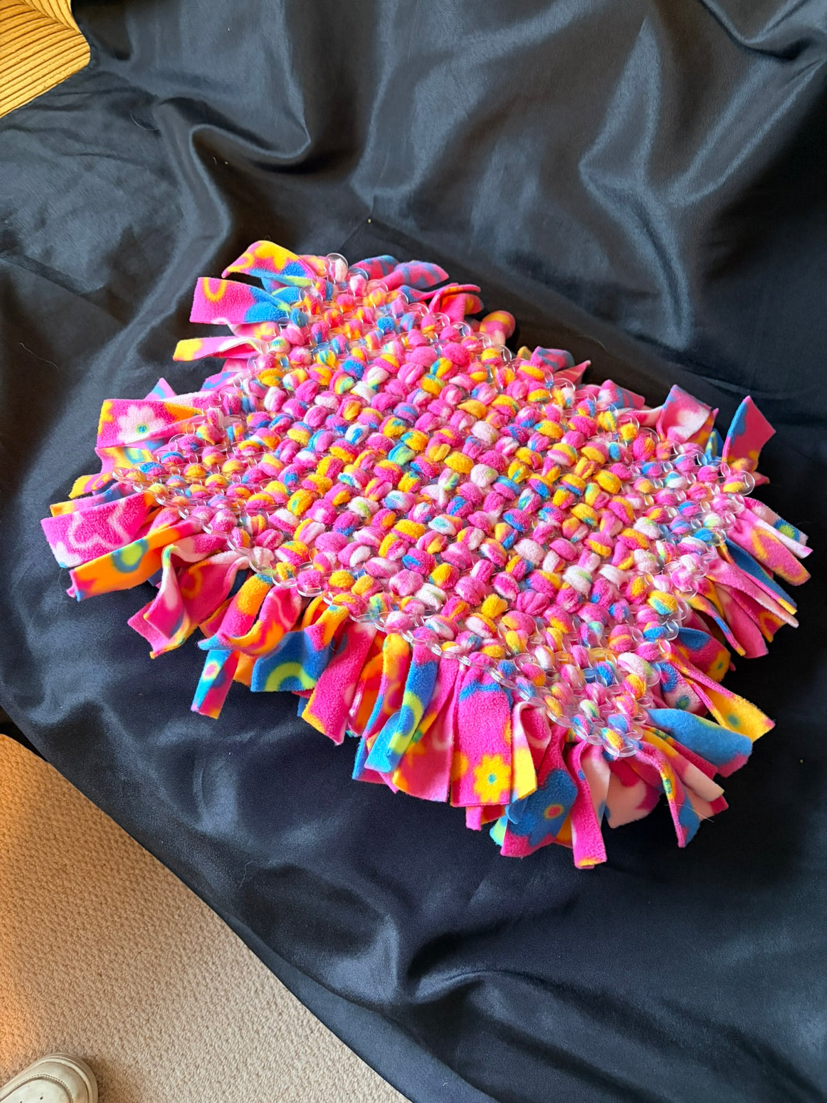 Bright Pink Floral Snuffle Mat - Large