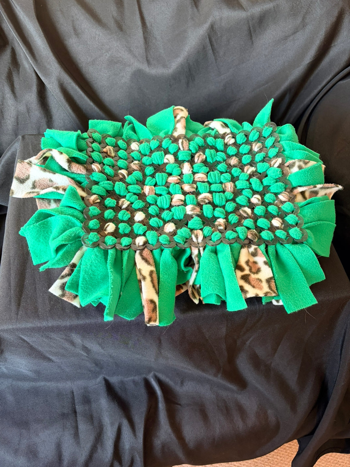 Bright Green and Animal Print Snuffle Mat - Medium