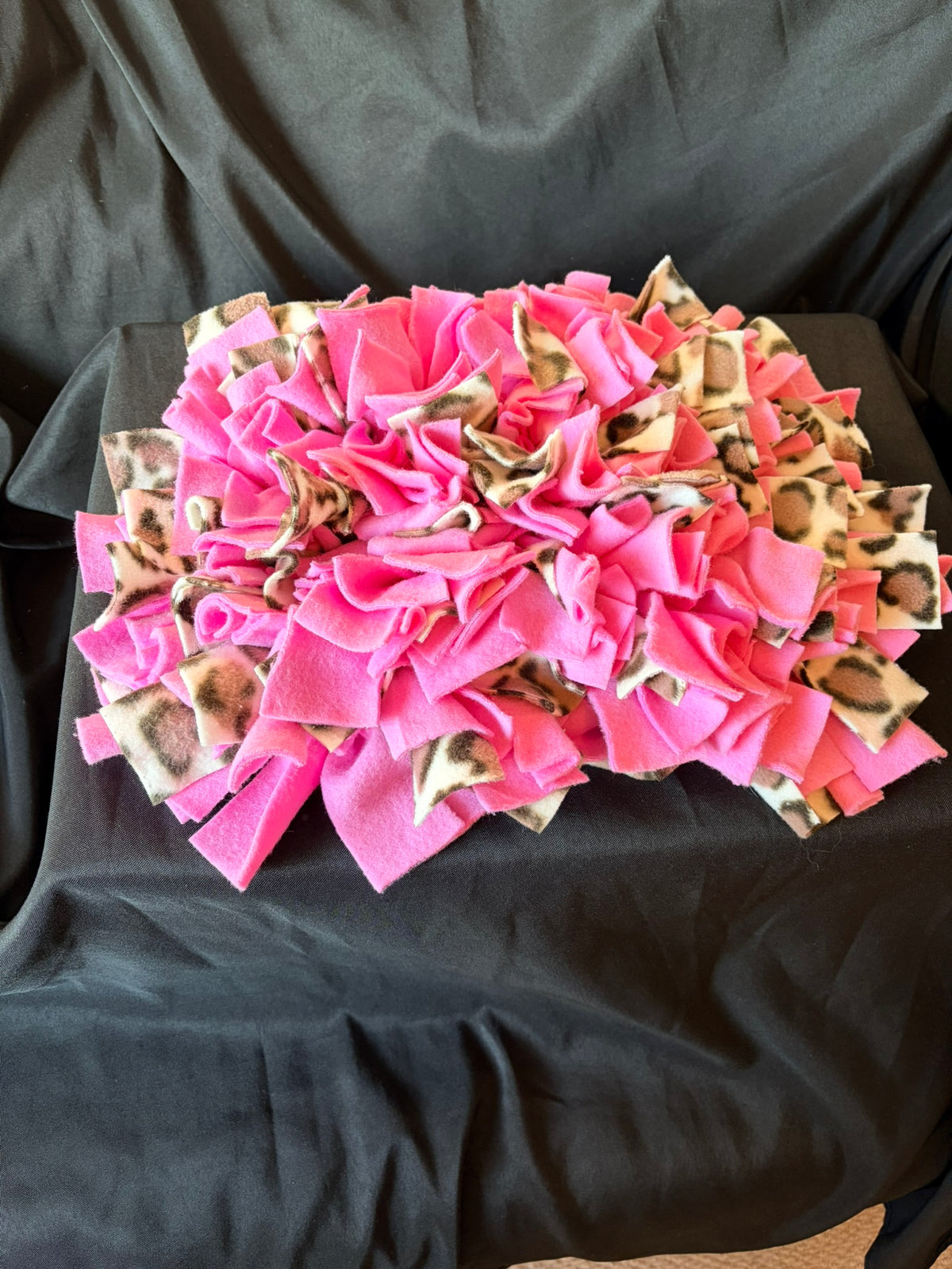 Bright Pink and Animal Print Snuffle Mat - Medium