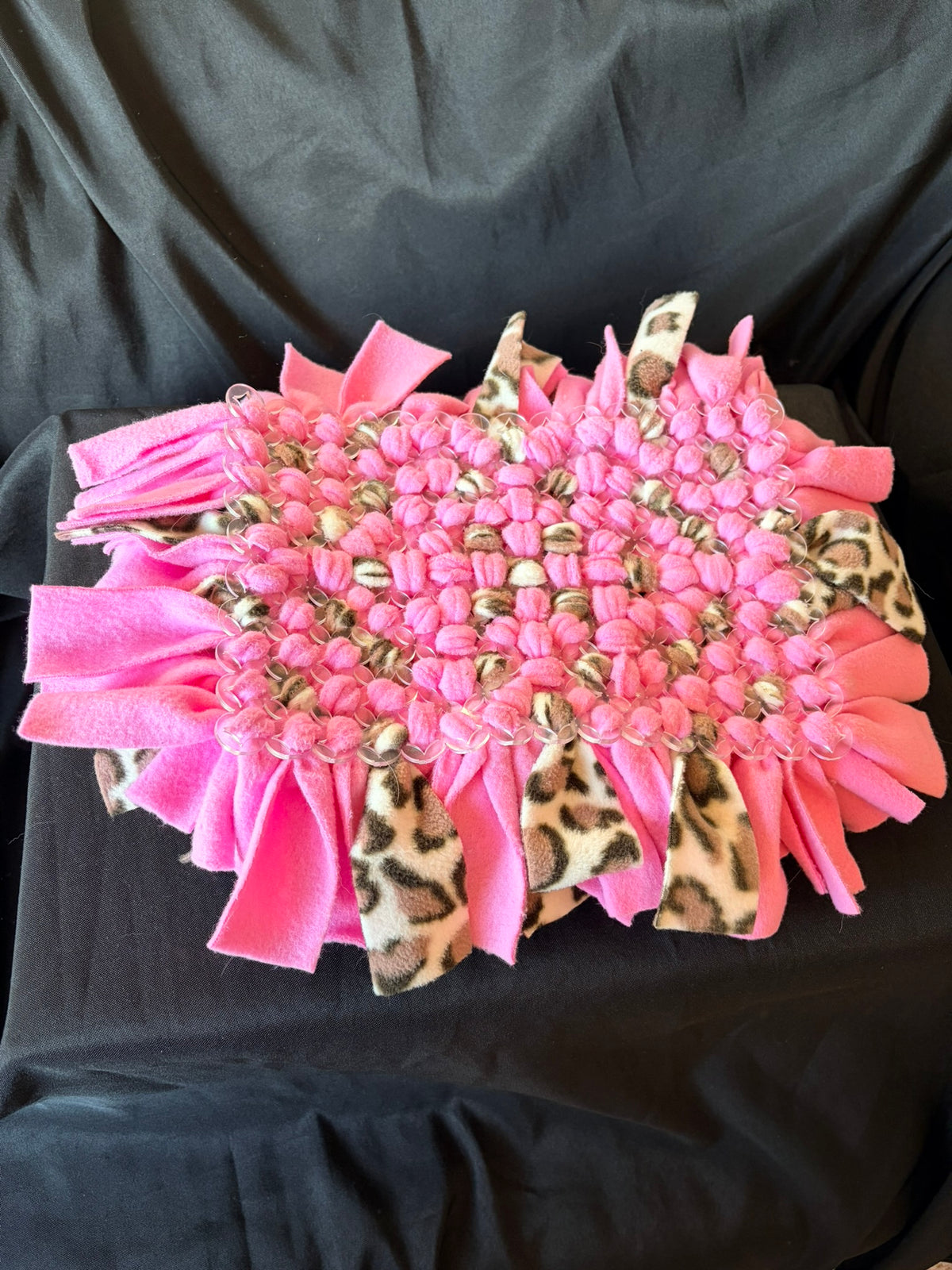 Bright Pink and Animal Print Snuffle Mat - Medium