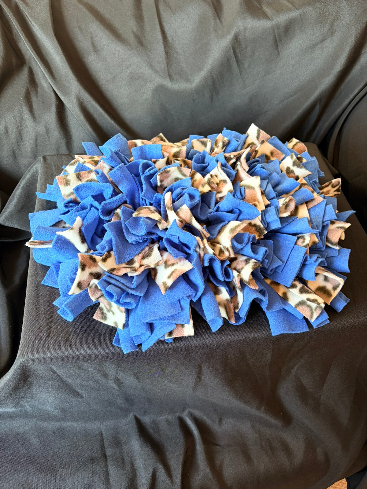 Bright Blue and Animal Print Snuffle Mat - Medium