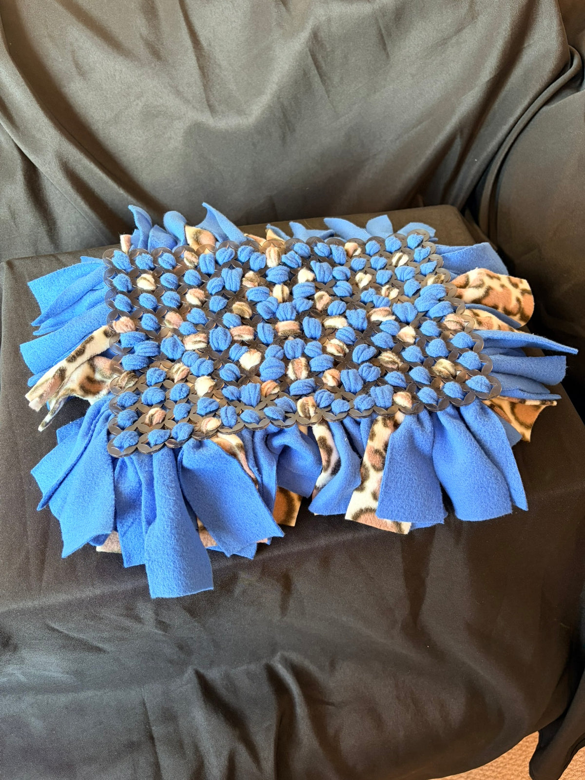 Bright Blue and Animal Print Snuffle Mat - Medium