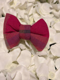 Pink Tartan Bow - Small