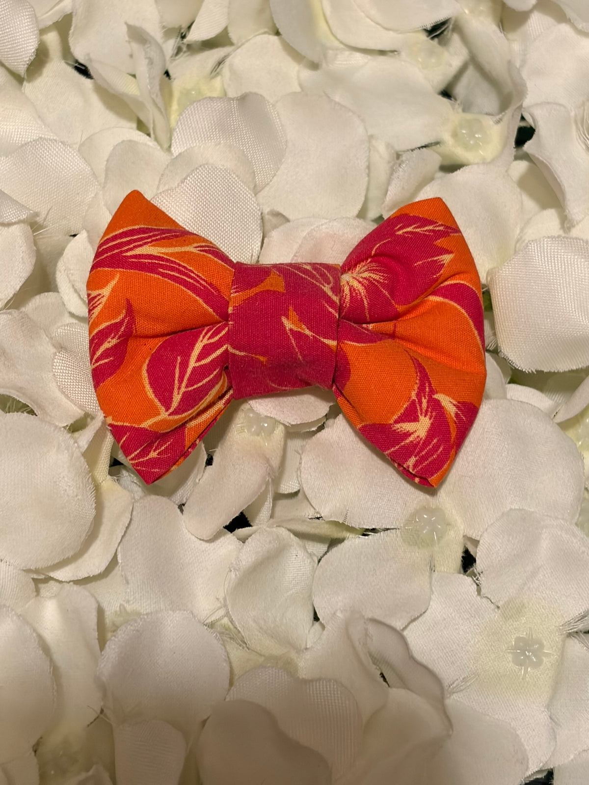 Bright Orange Flowers Bow - Small