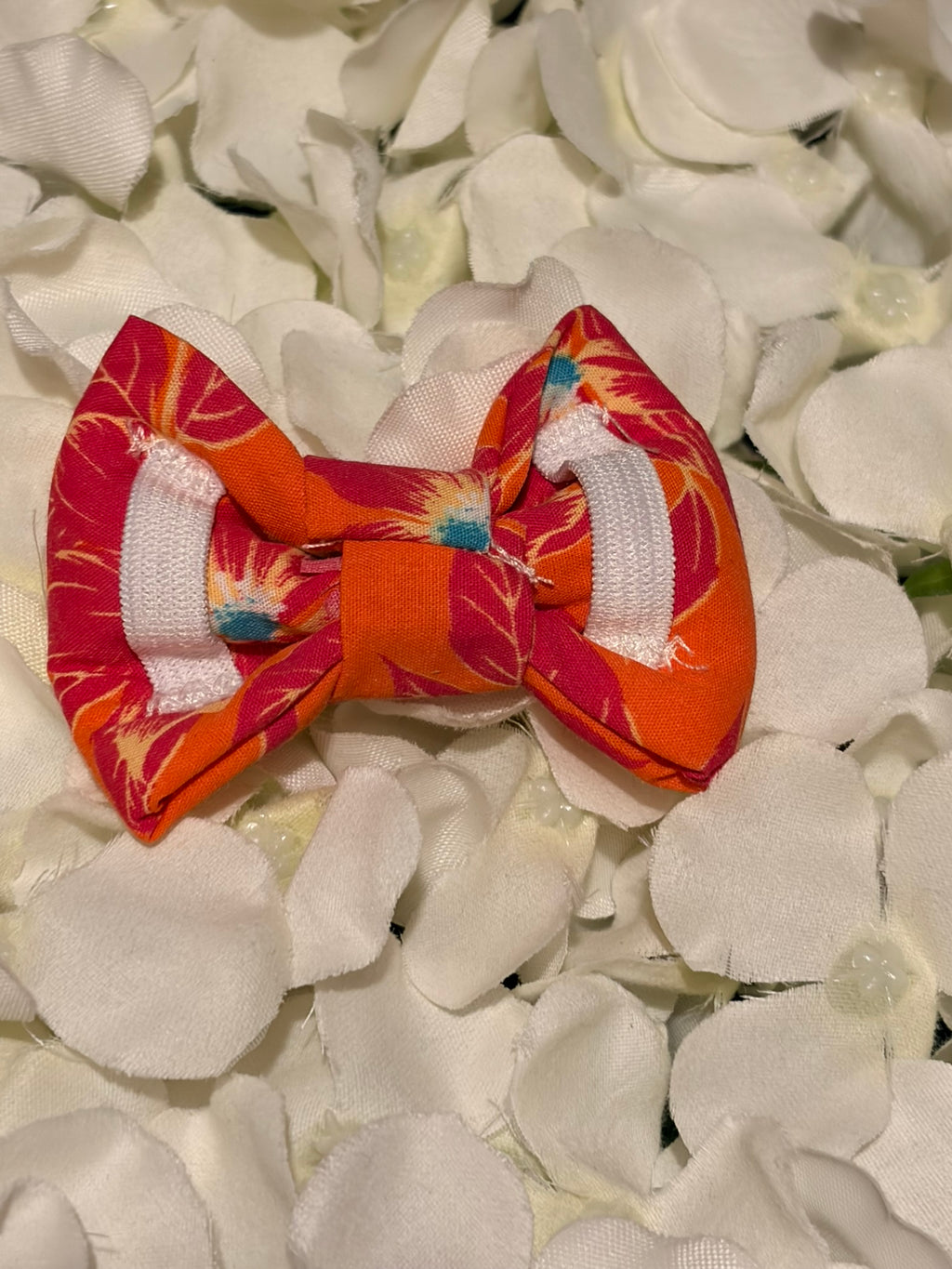 Bright Orange Flowers Bow - Small