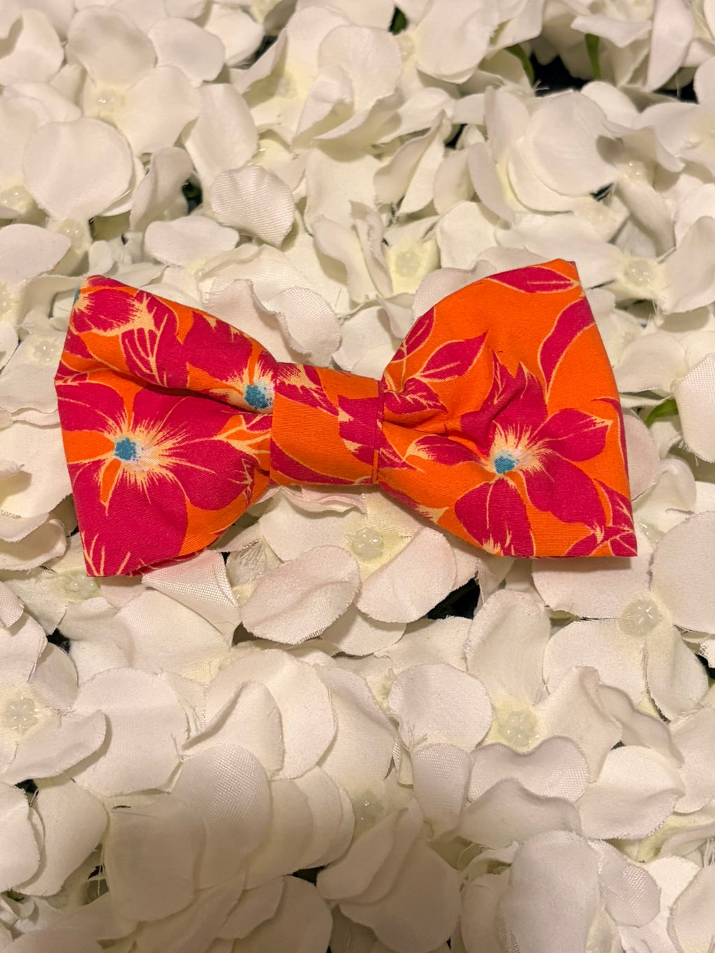 Bright Orange Flowers Bow - Large