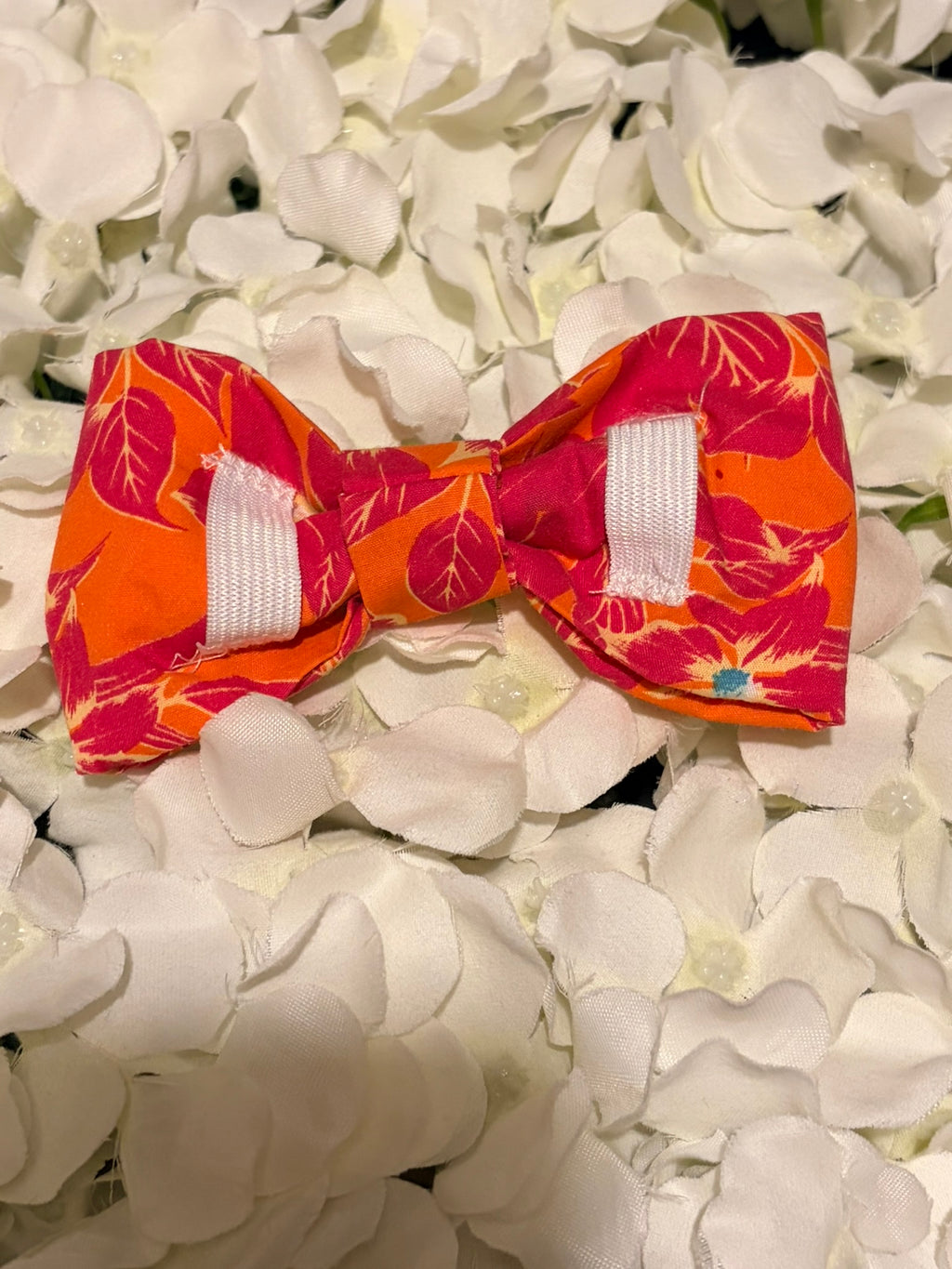 Bright Orange Flowers Bow - Large
