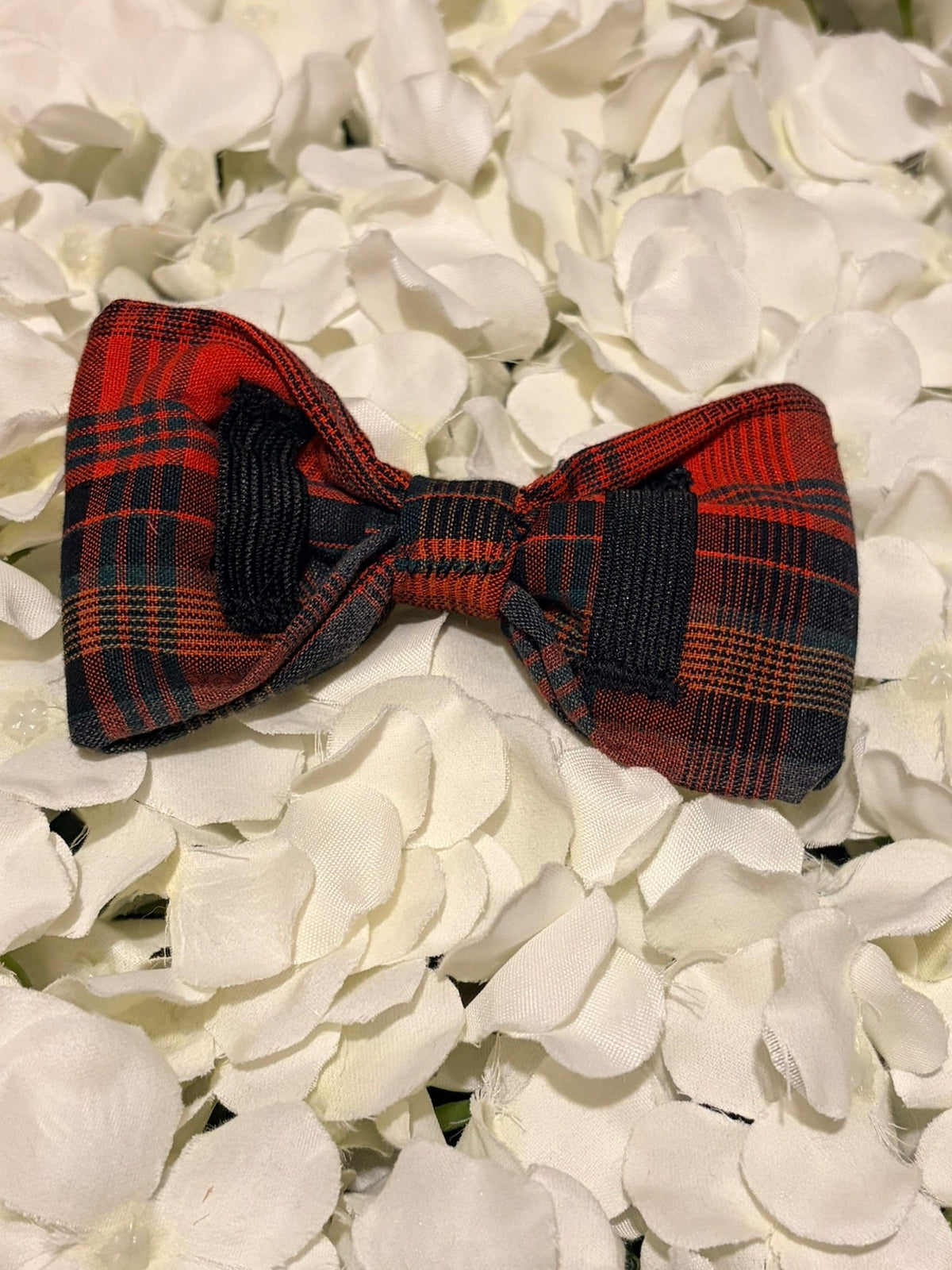 Red and Black Tartan Bow - Large