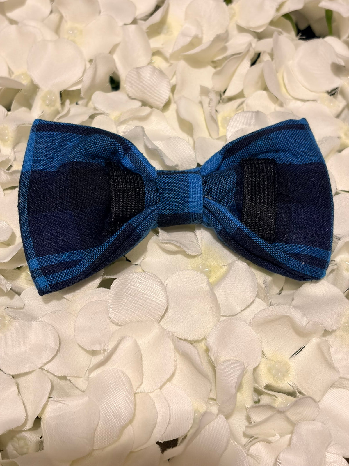 Blue Tartan Bow - Large