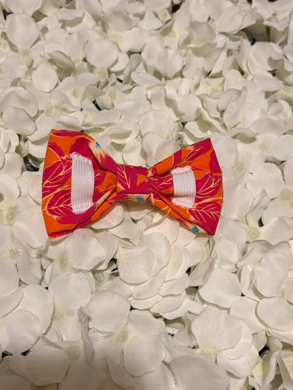 Bright Orange Flowers Bow - Medium