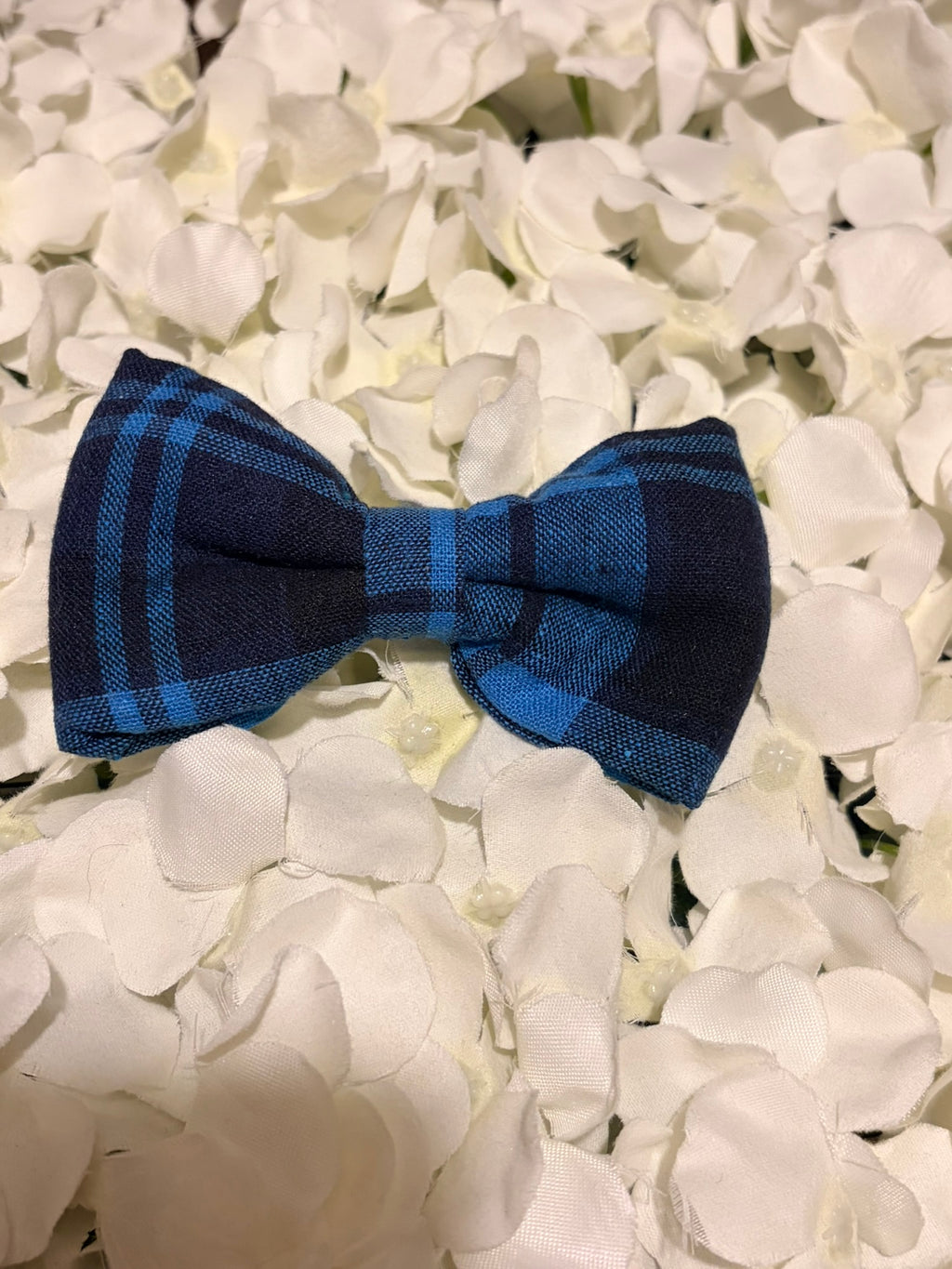 Blue Tartan Bow - Medium