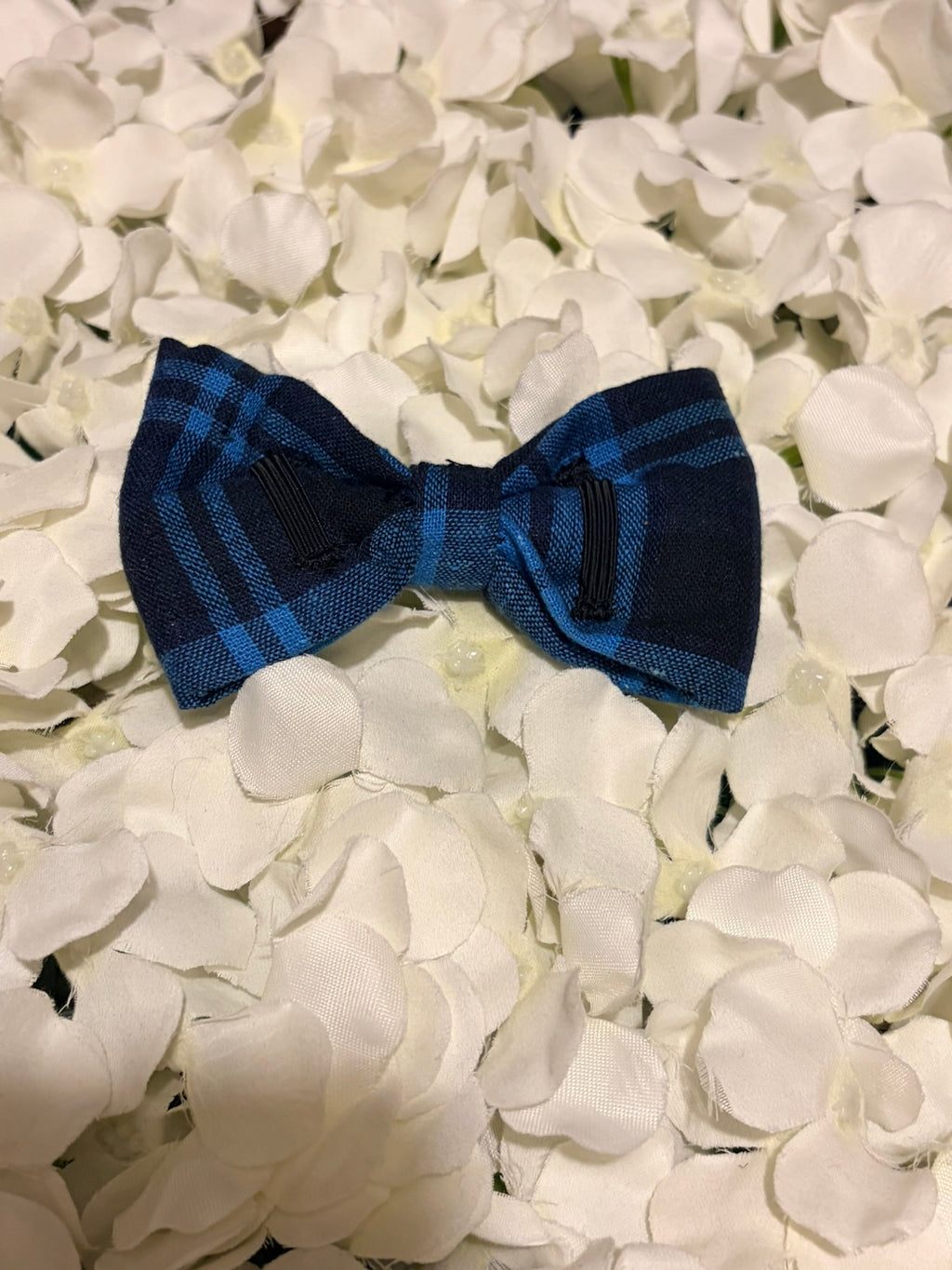 Blue Tartan Bow - Medium