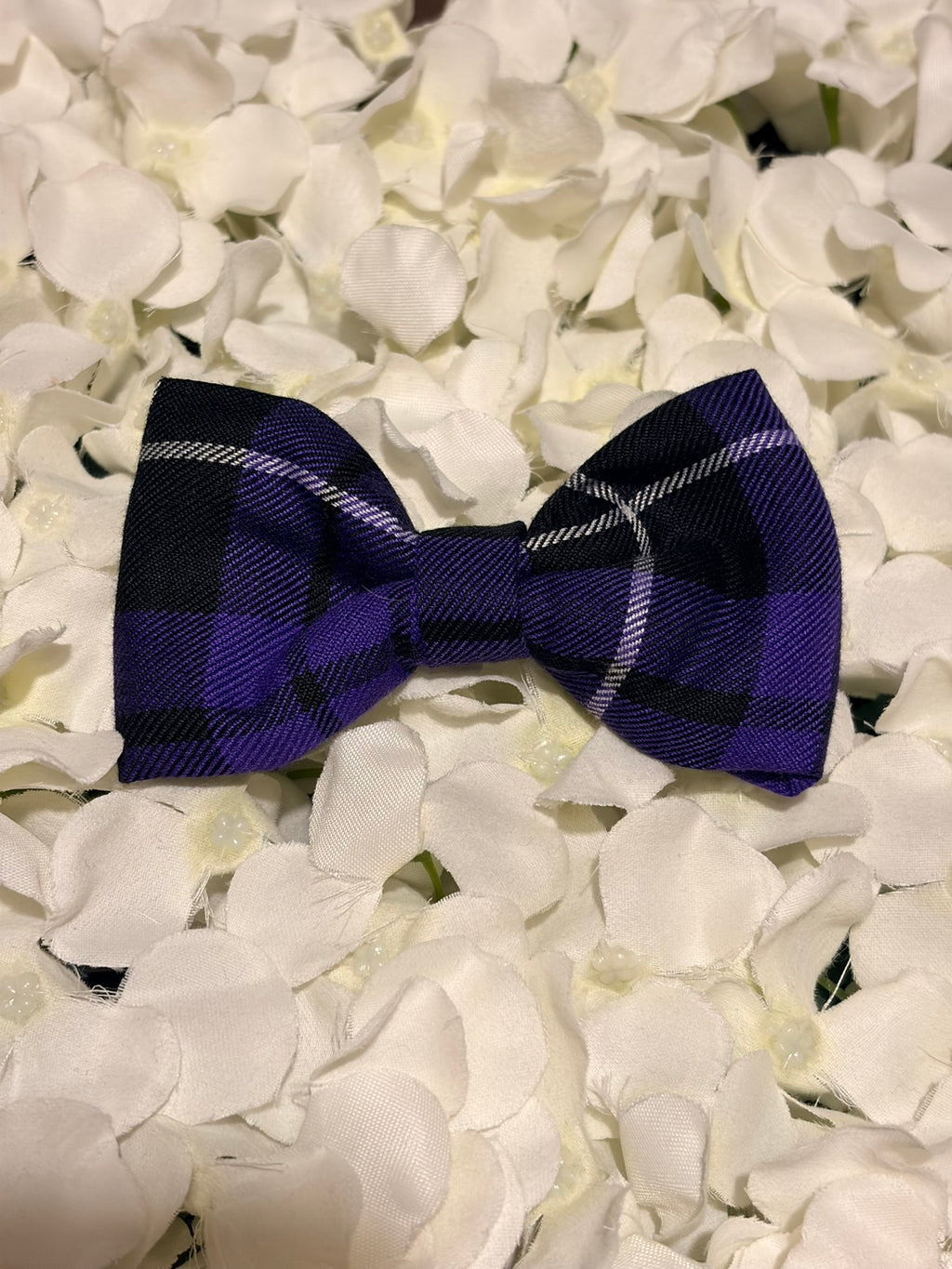 Purple Tartan Bow - Medium