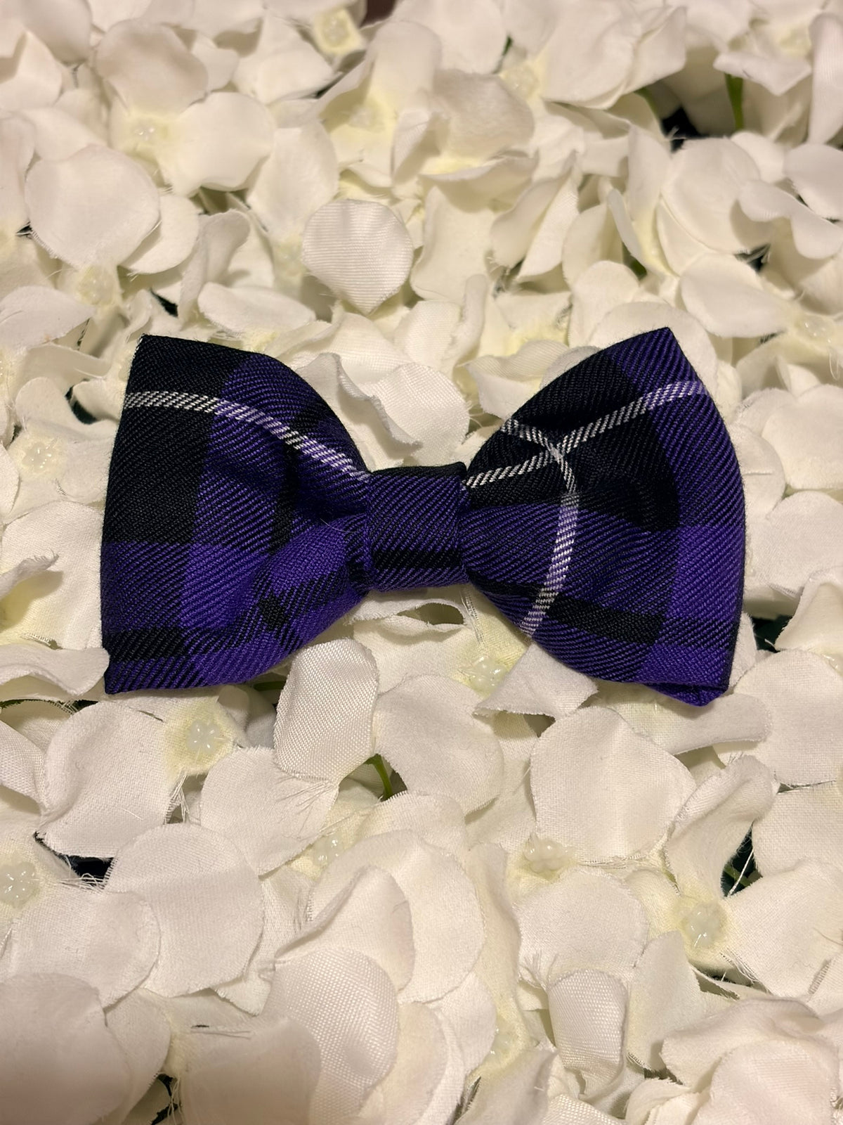 Purple Tartan Bow - Medium
