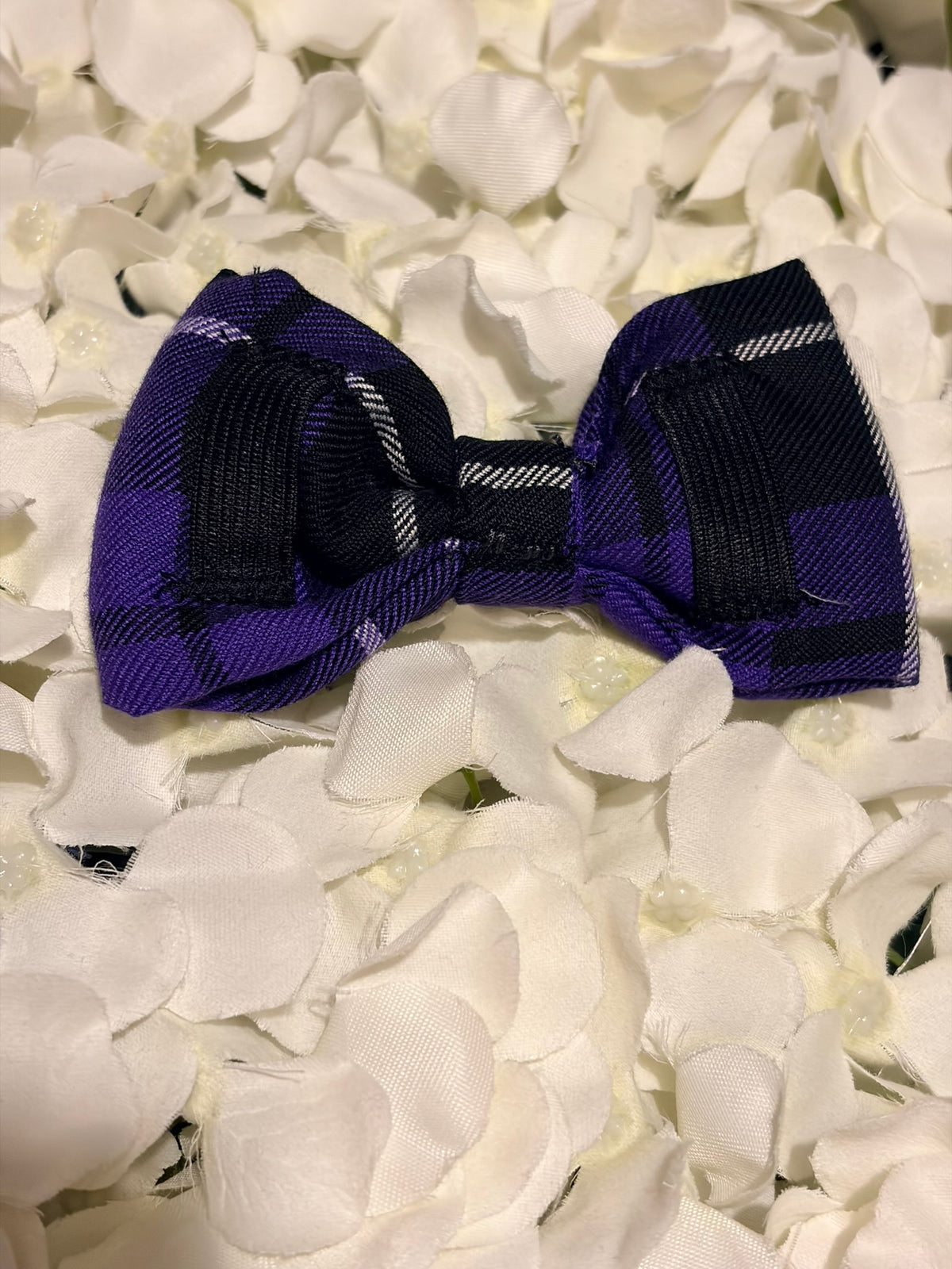 Purple Tartan Bow - Medium