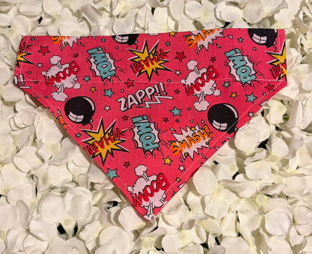 Pink Pow Boom Bandana - Medium