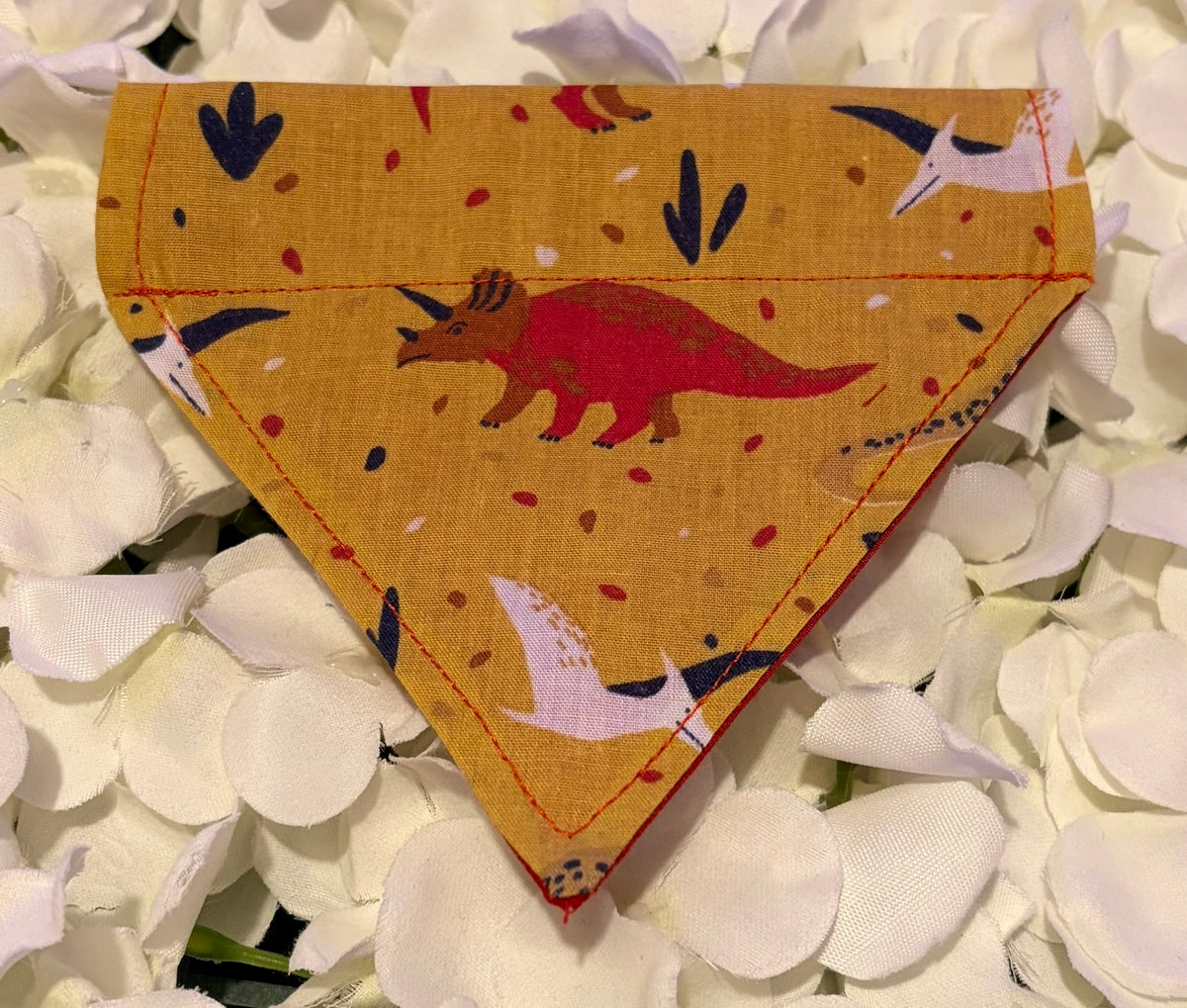Mustard Dinosaur Bandana - Extra Small