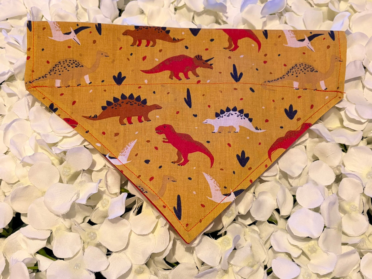 Mustard Dinosaur Bandana - Medium