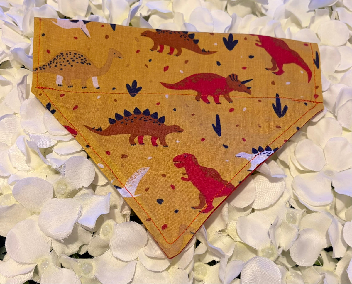 Mustard Dinosaur Bandana - Small