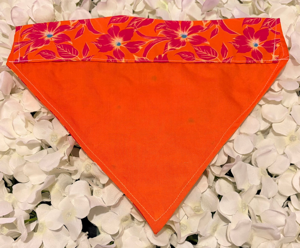 Orange Flower Bandana - Large