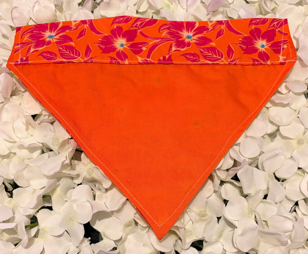 Orange Flower Bandana - Large