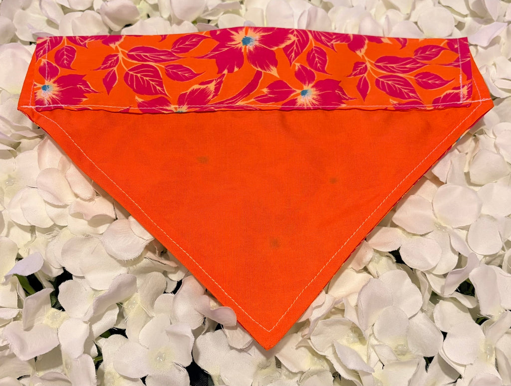 Orange Flower Bandana - Medium