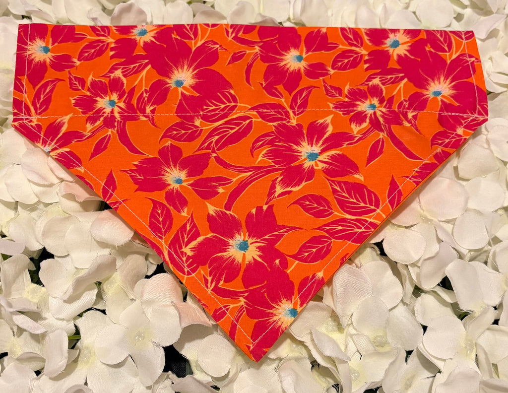 Orange Flower Bandana - Medium