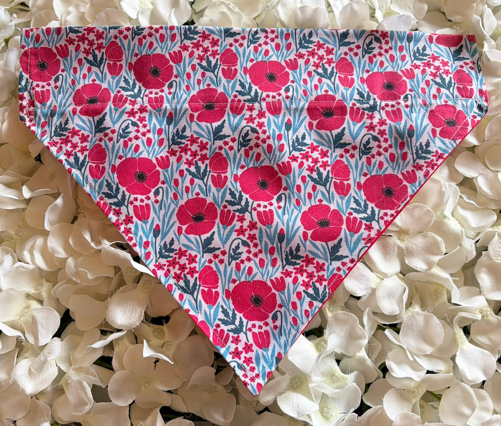 Blue Poppy Bandana - Large