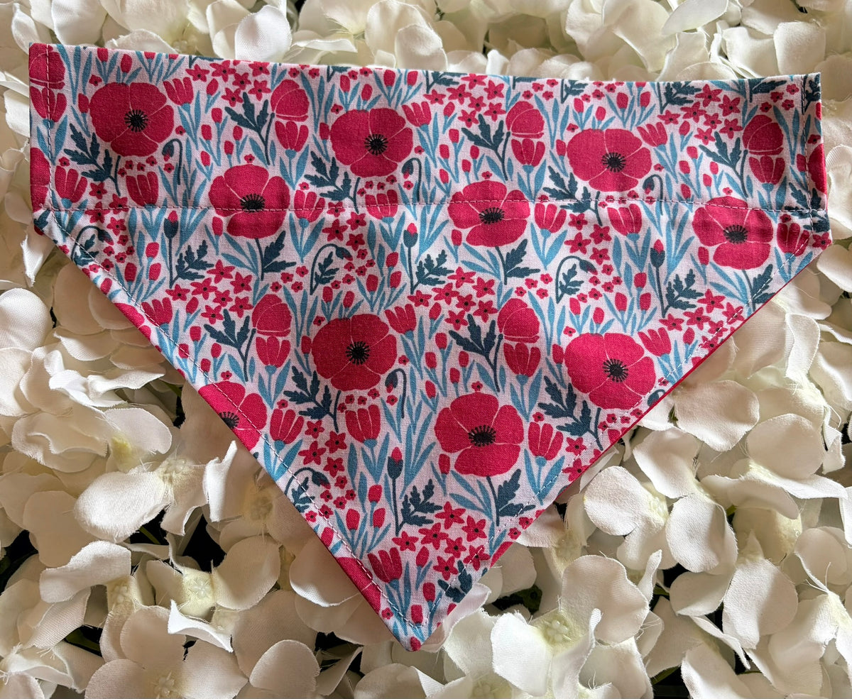 Blue Poppy Bandana - Medium