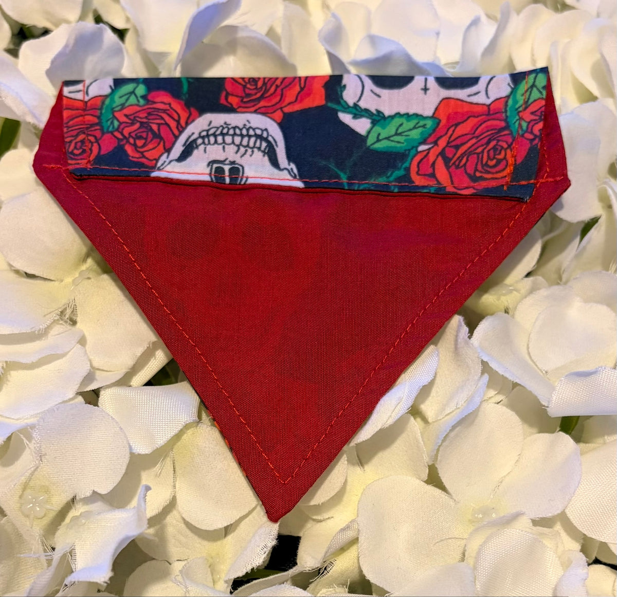 Skulls and Red Roses Bandana - Extra Small